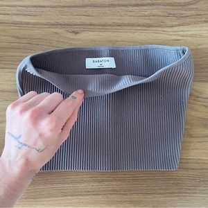 Babaton taupe ribbed tube top xs
